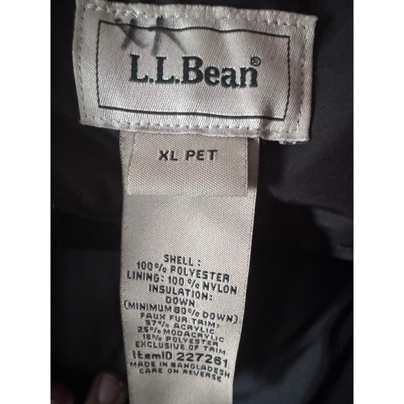 L.L.Bean DownTek Puffer Coat Women's XL Petite Faux Fur Hooded Winter Down - Picture 5 of 9